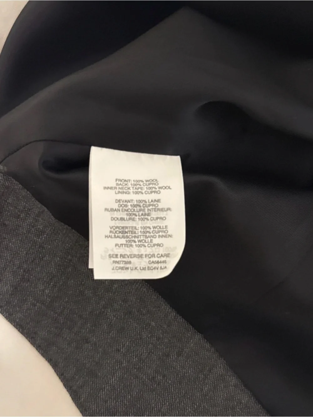J.Crew Ludlow Suit Vest in Charcoal Italian Worsted Wool